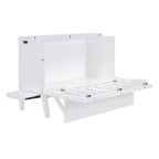 Queen Size Murphy Bed with USB Ports and Removable Side Shelves