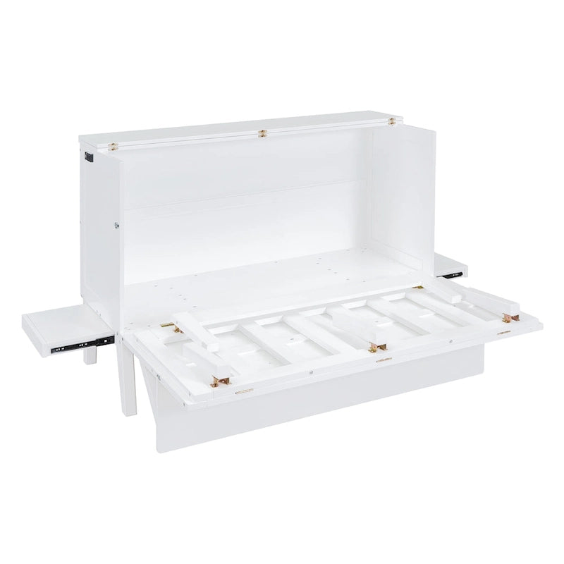Queen Size Murphy Bed with USB Ports and Removable Side Shelves