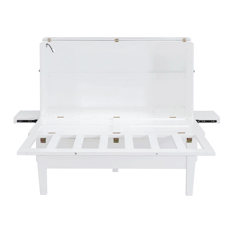 Queen Size Murphy Bed with USB Ports and Removable Side Shelves