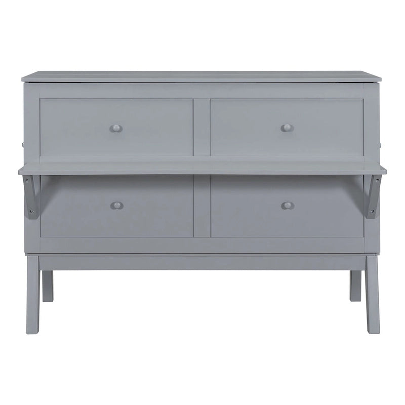 Queen Size Murphy Bed with USB Ports and Removable Side Shelves