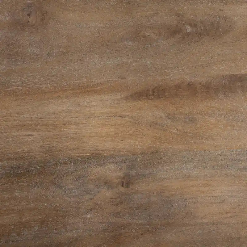 Pojízdný kuchyňský ostrůvek z černého kovu s dvouúrovňovou deskou z hnědého masivního dřeva - 28.0L x 60.0W x 34.0H