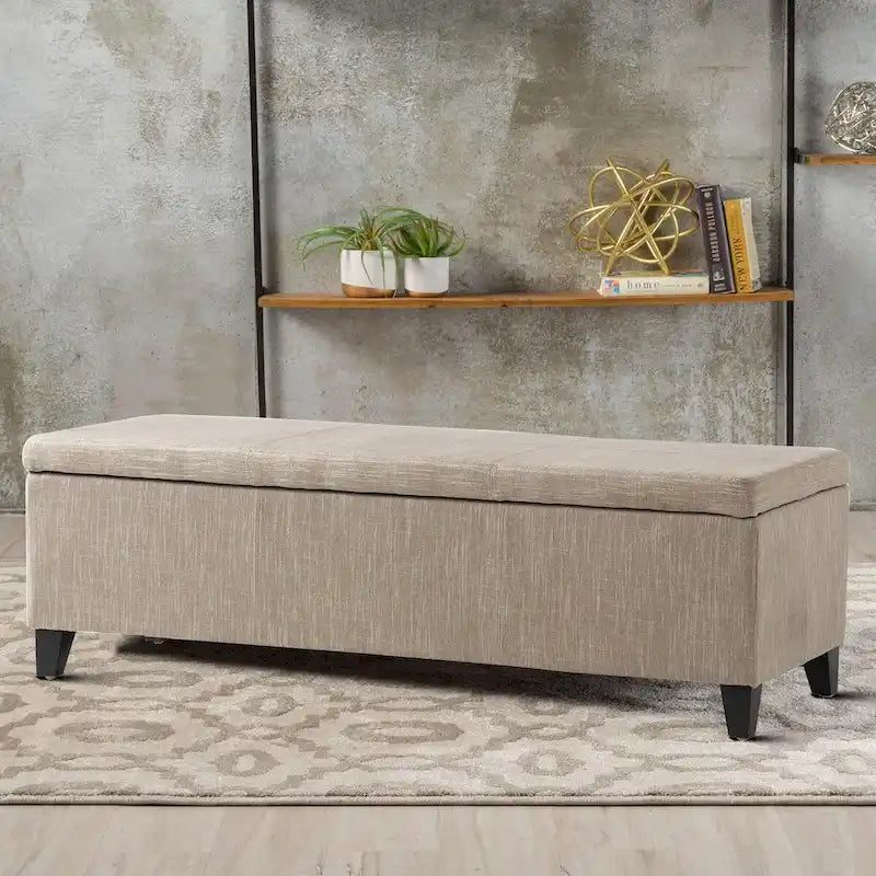 Upholstered Storage Bench with Flip-Top Lid