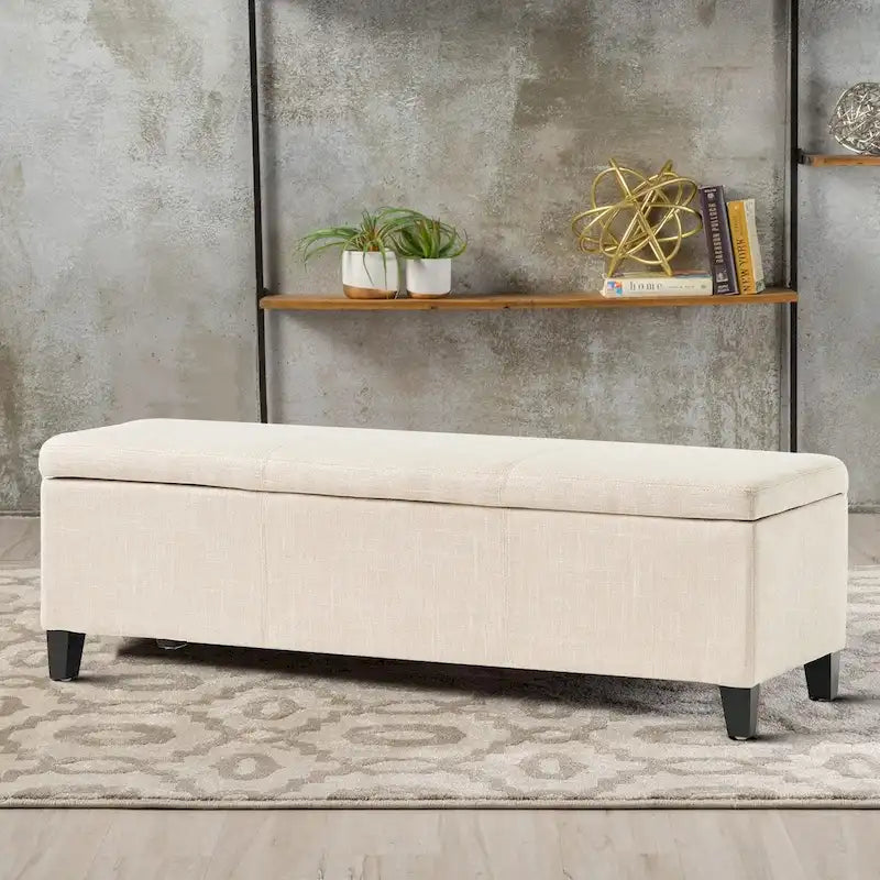 Upholstered Storage Bench with Flip-Top Lid