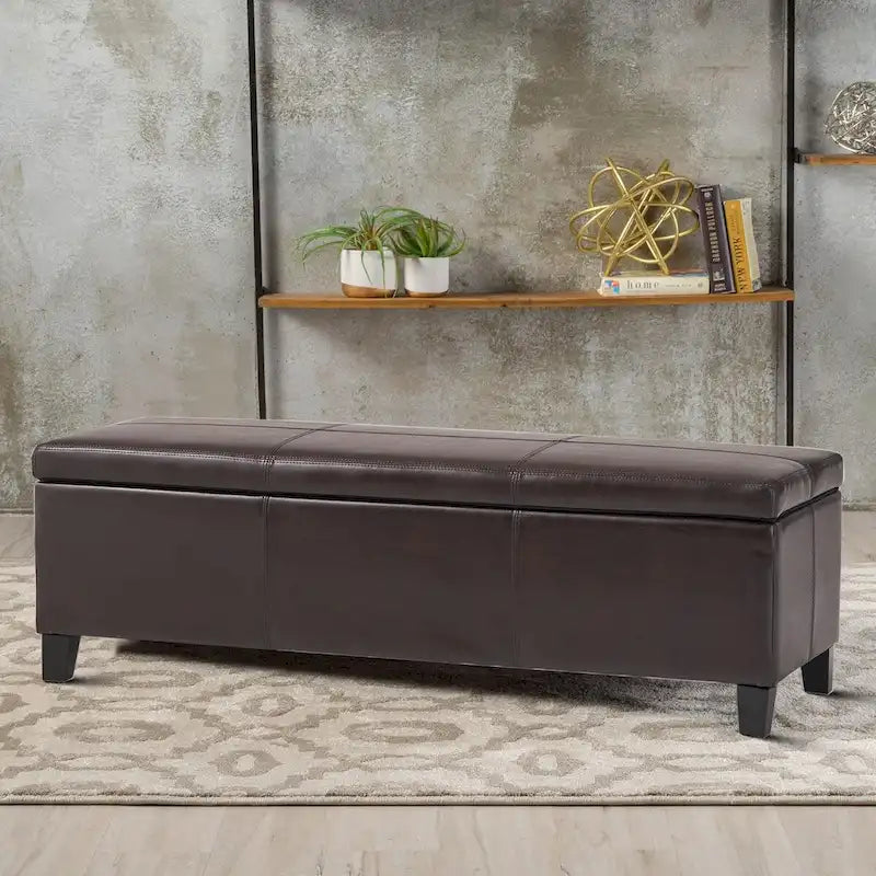 Upholstered Storage Bench with Flip-Top Lid