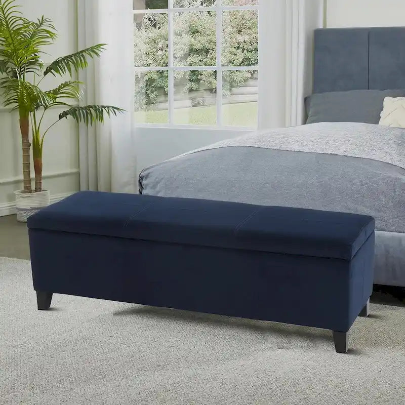 Upholstered Storage Bench with Flip-Top Lid