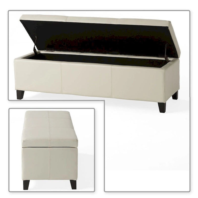 Upholstered Storage Bench with Flip-Top Lid