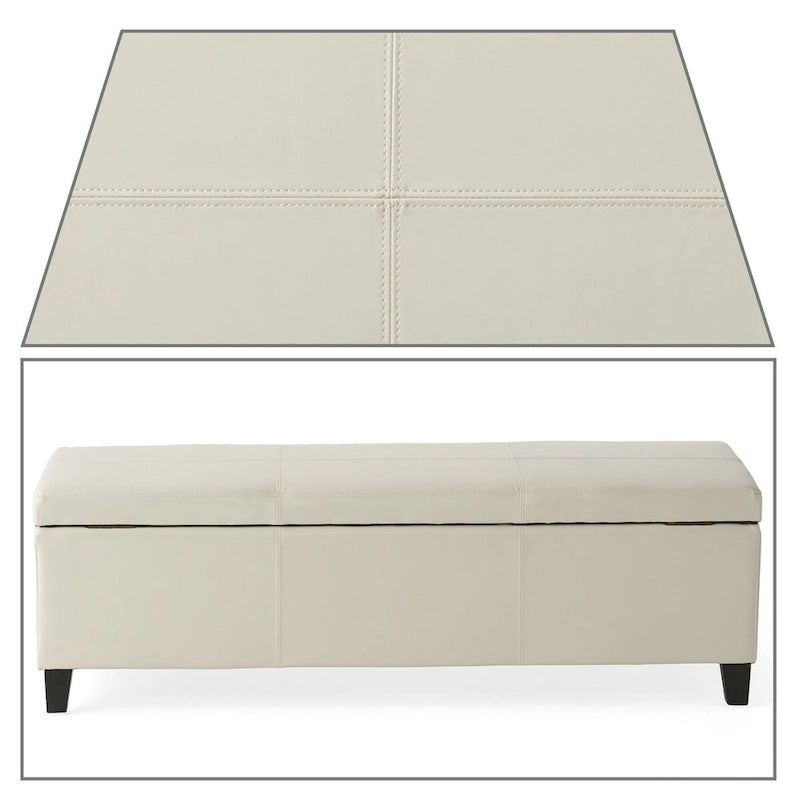 Upholstered Storage Bench with Flip-Top Lid
