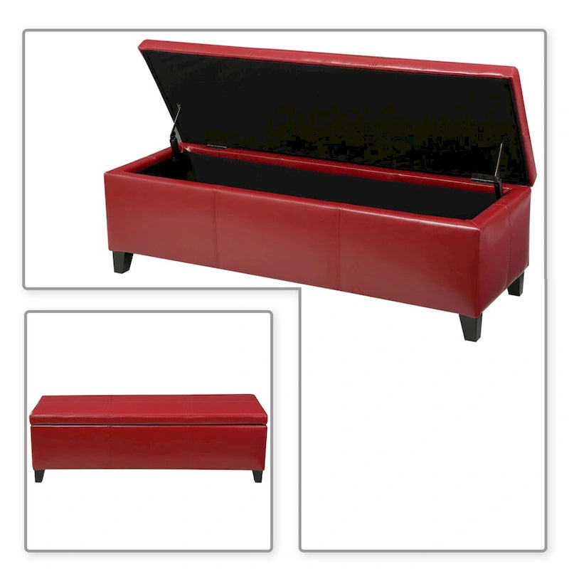 Upholstered Storage Bench with Flip-Top Lid