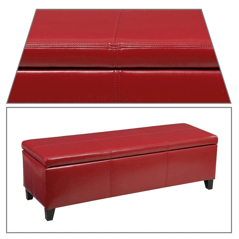 Upholstered Storage Bench with Flip-Top Lid