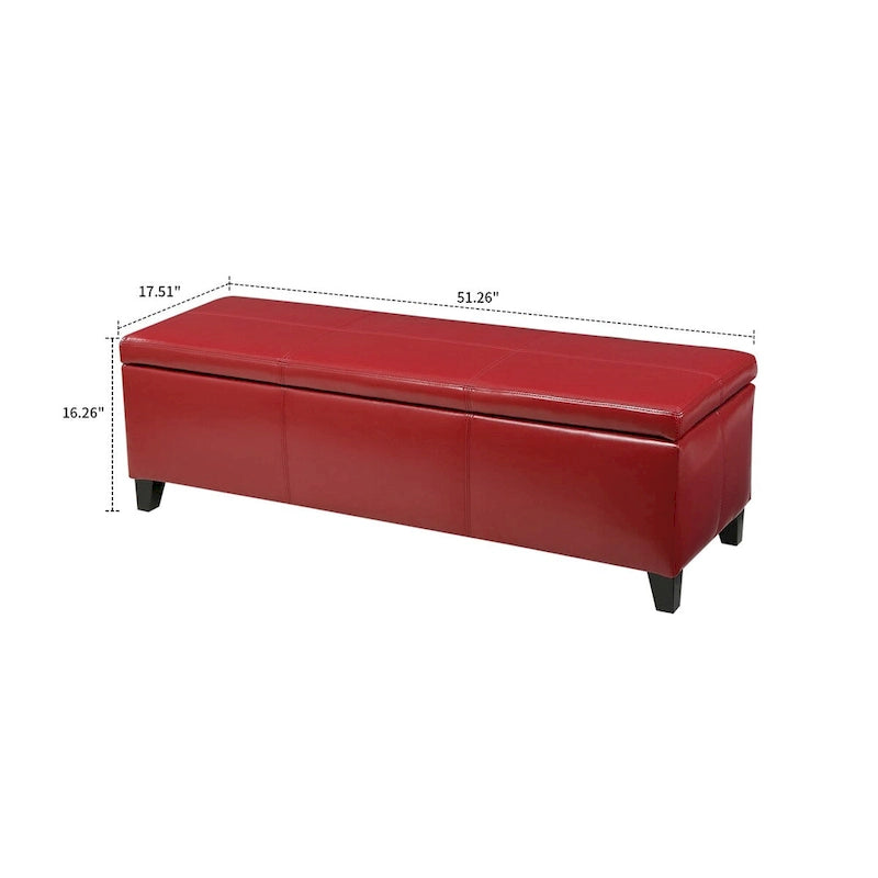 Upholstered Storage Bench with Flip-Top Lid