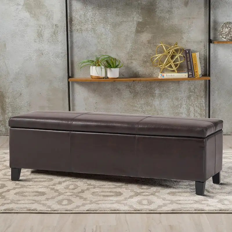 Upholstered Storage Bench with Flip-Top Lid