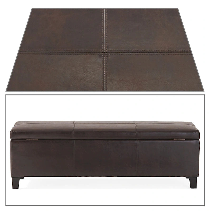 Upholstered Storage Bench with Flip-Top Lid