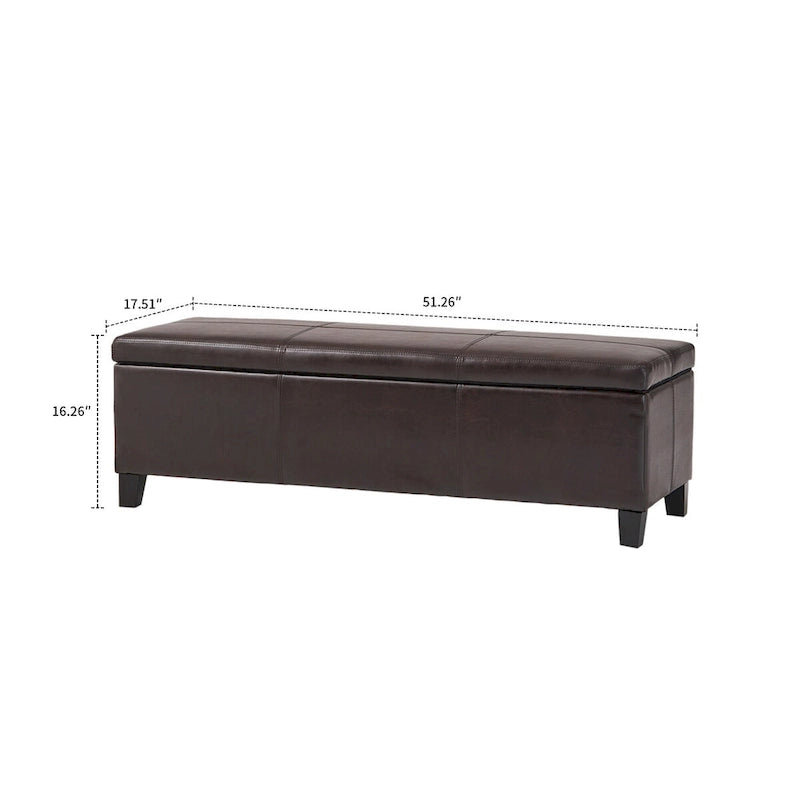 Upholstered Storage Bench with Flip-Top Lid
