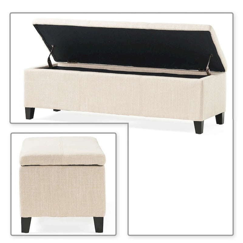 Upholstered Storage Bench with Flip-Top Lid