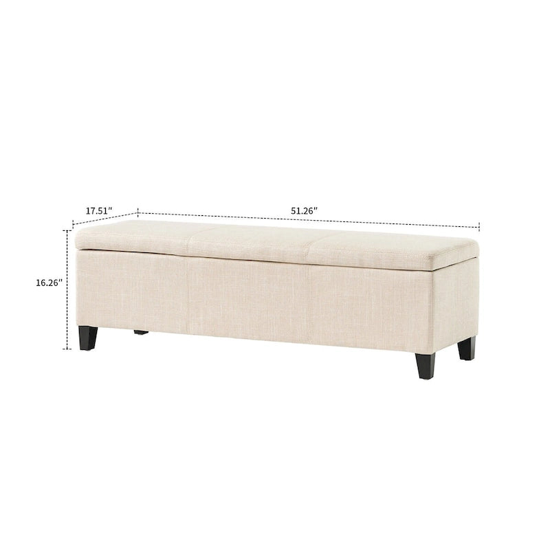 Upholstered Storage Bench with Flip-Top Lid