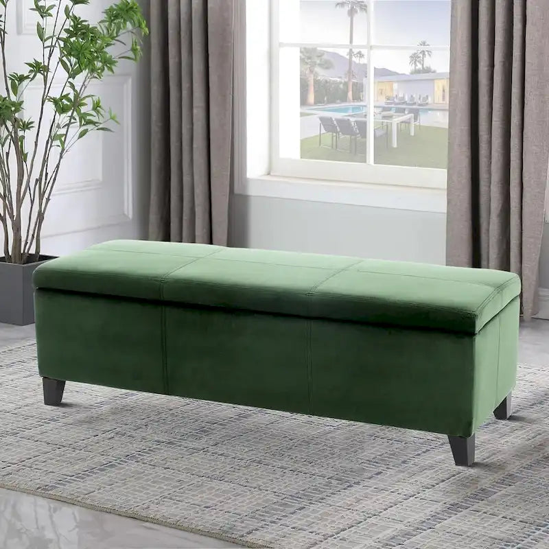 Upholstered Storage Bench with Flip-Top Lid