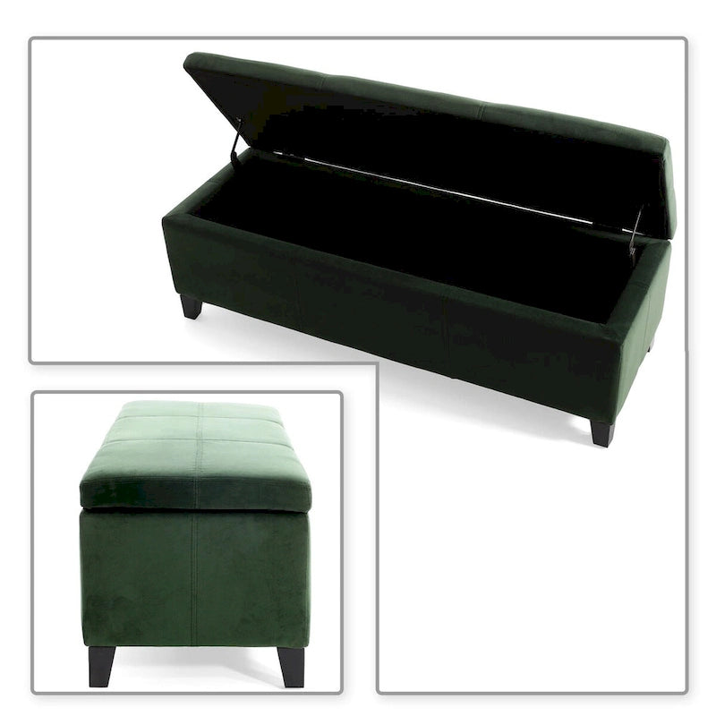 Upholstered Storage Bench with Flip-Top Lid
