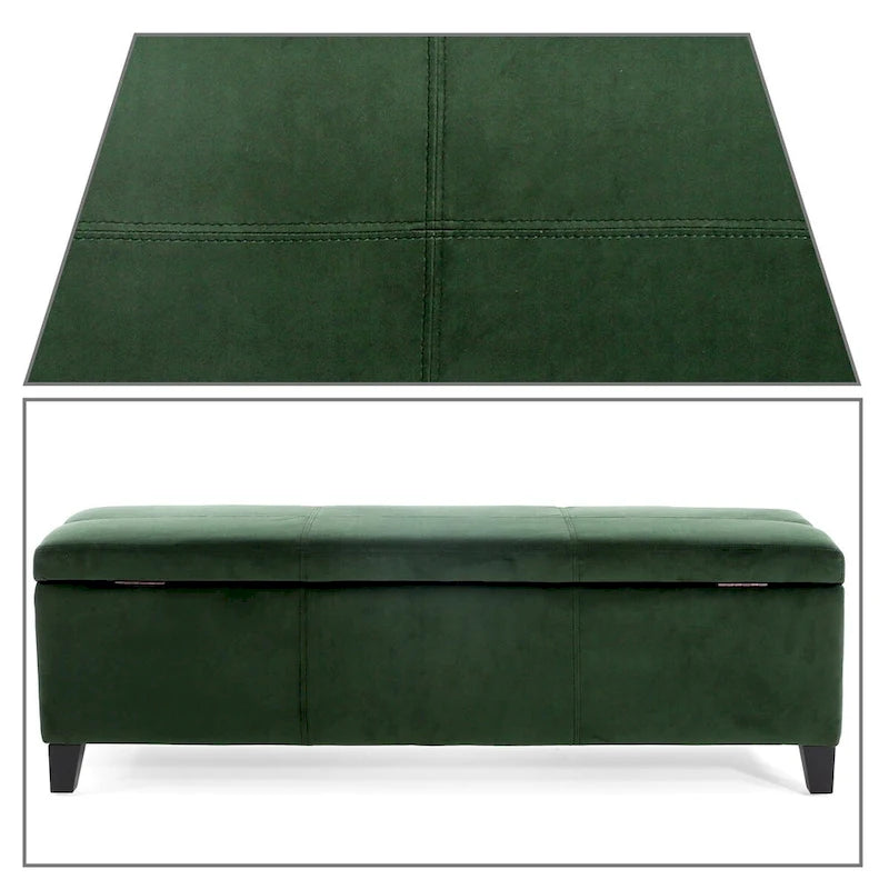Upholstered Storage Bench with Flip-Top Lid