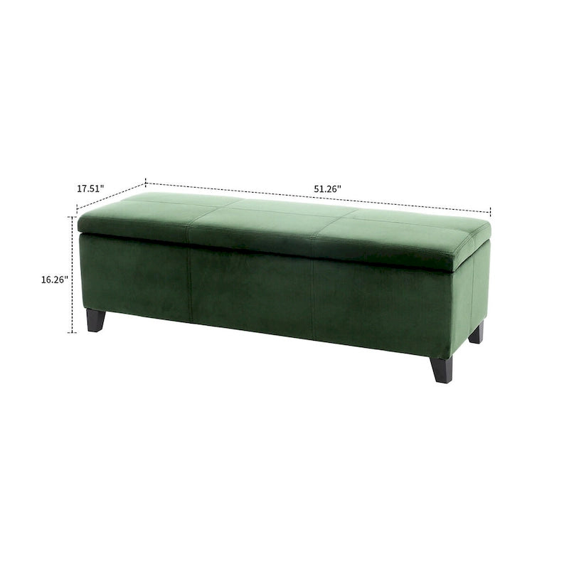 Upholstered Storage Bench with Flip-Top Lid