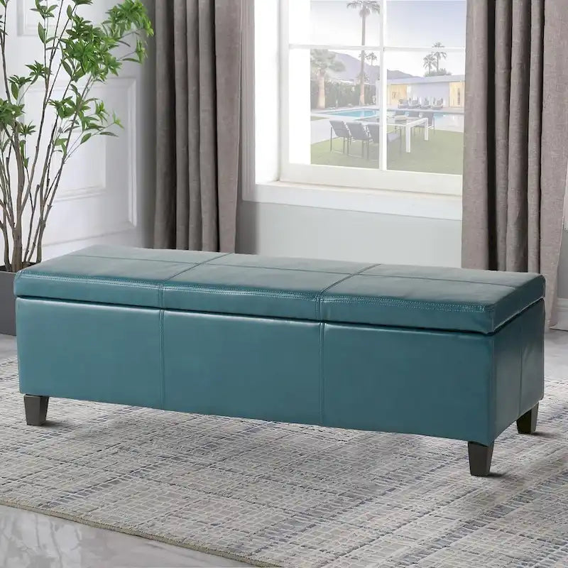 Upholstered Storage Bench with Flip-Top Lid
