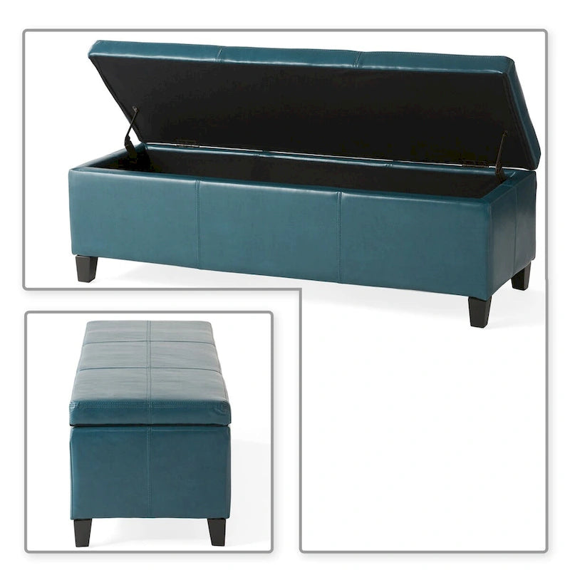 Upholstered Storage Bench with Flip-Top Lid