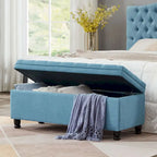 Panca pouf contenitore con rivestimento trapuntato e vano contenitore nascosto