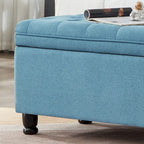 Panca pouf contenitore con rivestimento trapuntato e vano contenitore nascosto
