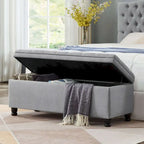 Panca pouf contenitore con rivestimento trapuntato e vano contenitore nascosto