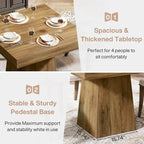 31.5 Inch Square Dining Table with Pedestal Base