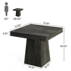 31.5 Inch Square Dining Table with Pedestal Base