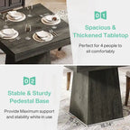 31.5 Inch Square Dining Table with Pedestal Base