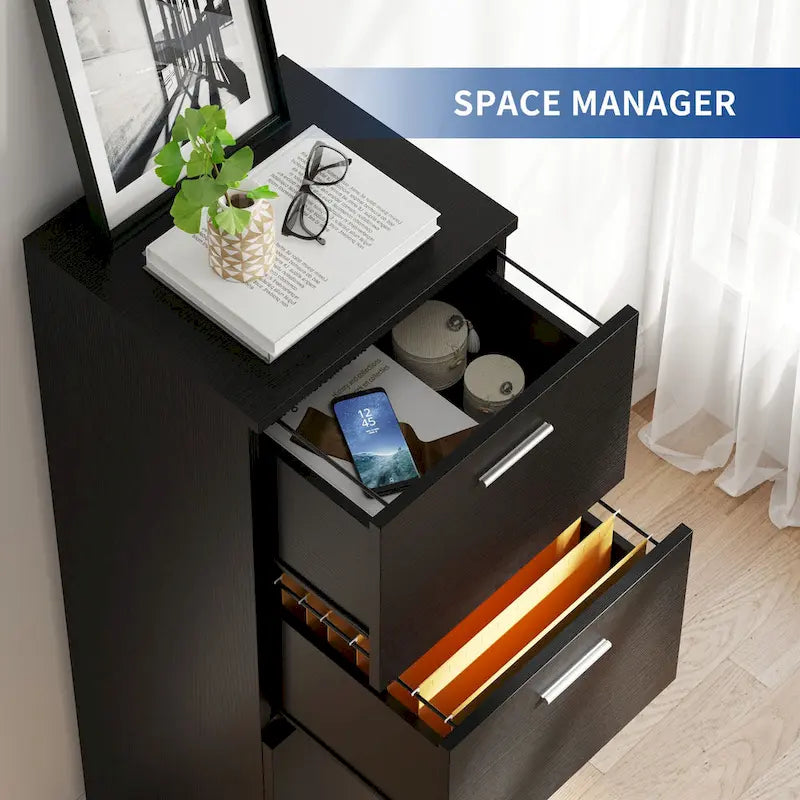 4-Drawer Vertical File Cabinet with Lock for Letter & A4-Sized Files