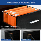 4-Drawer Vertical File Cabinet with Lock for Letter & A4-Sized Files