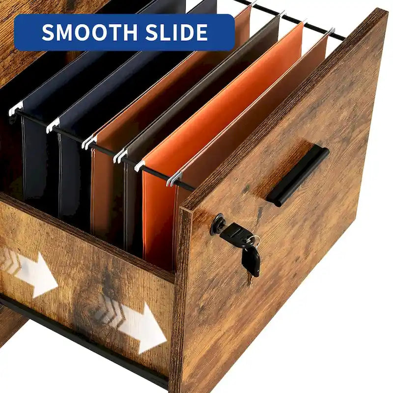 4-Drawer Vertical File Cabinet with Lock for Letter & A4-Sized Files