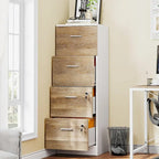 4-Drawer Vertical File Cabinet with Lock for Letter & A4-Sized Files
