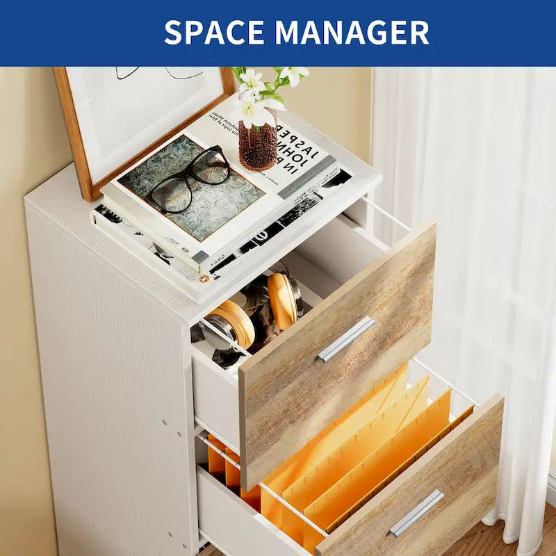 4-Drawer Vertical File Cabinet with Lock for Letter & A4-Sized Files