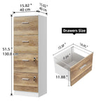 4-Drawer Vertical File Cabinet with Lock for Letter & A4-Sized Files