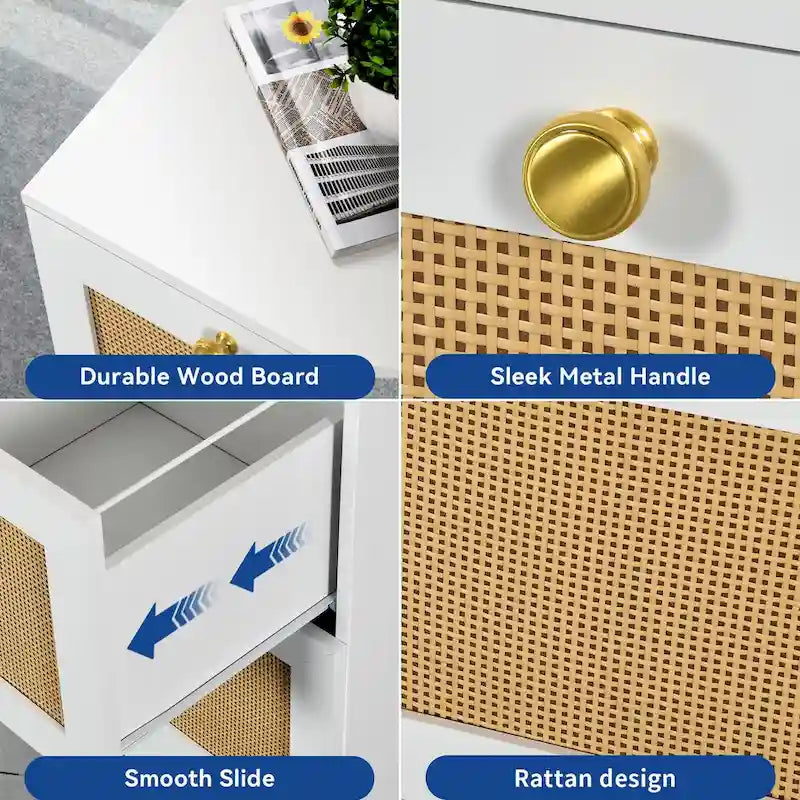 4-Drawer Vertical File Cabinet with Lock for Letter & A4-Sized Files