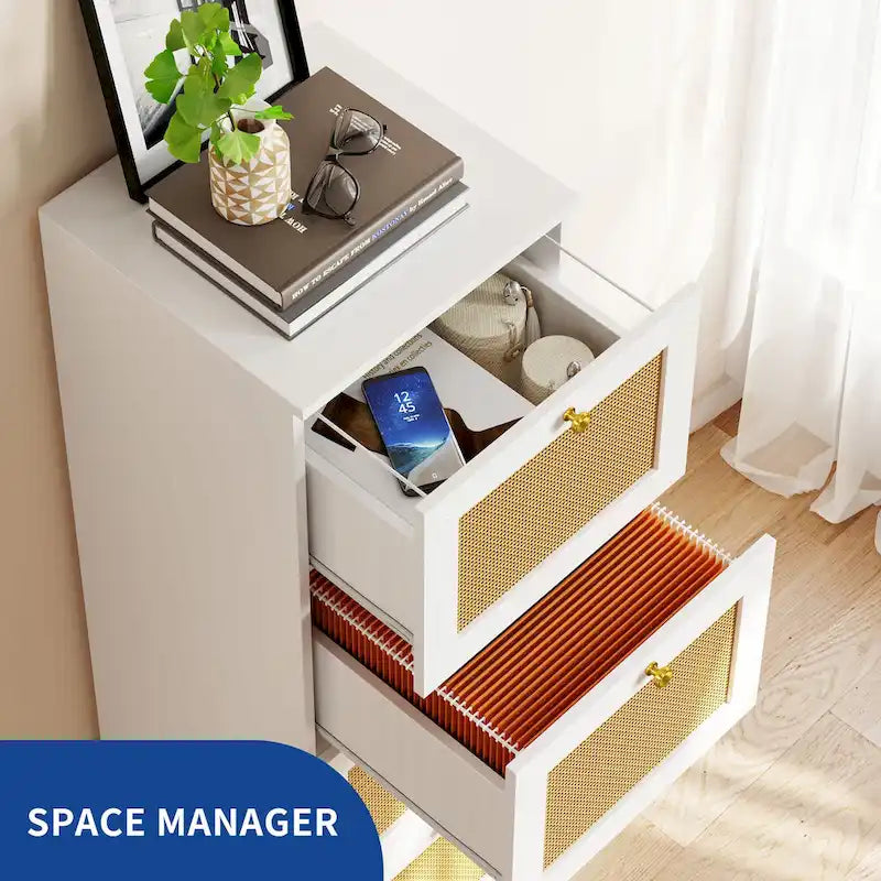 4-Drawer Vertical File Cabinet with Lock for Letter & A4-Sized Files