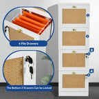4-Drawer Vertical File Cabinet with Lock for Letter & A4-Sized Files