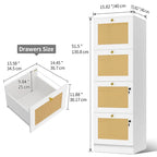 4-Drawer Vertical File Cabinet with Lock for Letter & A4-Sized Files
