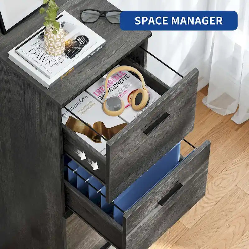 4-Drawer Vertical File Cabinet with Lock for Letter & A4-Sized Files