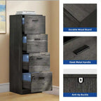 4-Drawer Vertical File Cabinet with Lock for Letter & A4-Sized Files