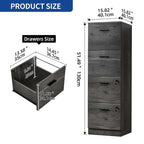 4-Drawer Vertical File Cabinet with Lock for Letter & A4-Sized Files