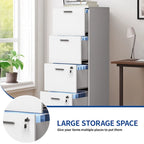 4-Drawer Vertical File Cabinet with Lock for Letter & A4-Sized Files