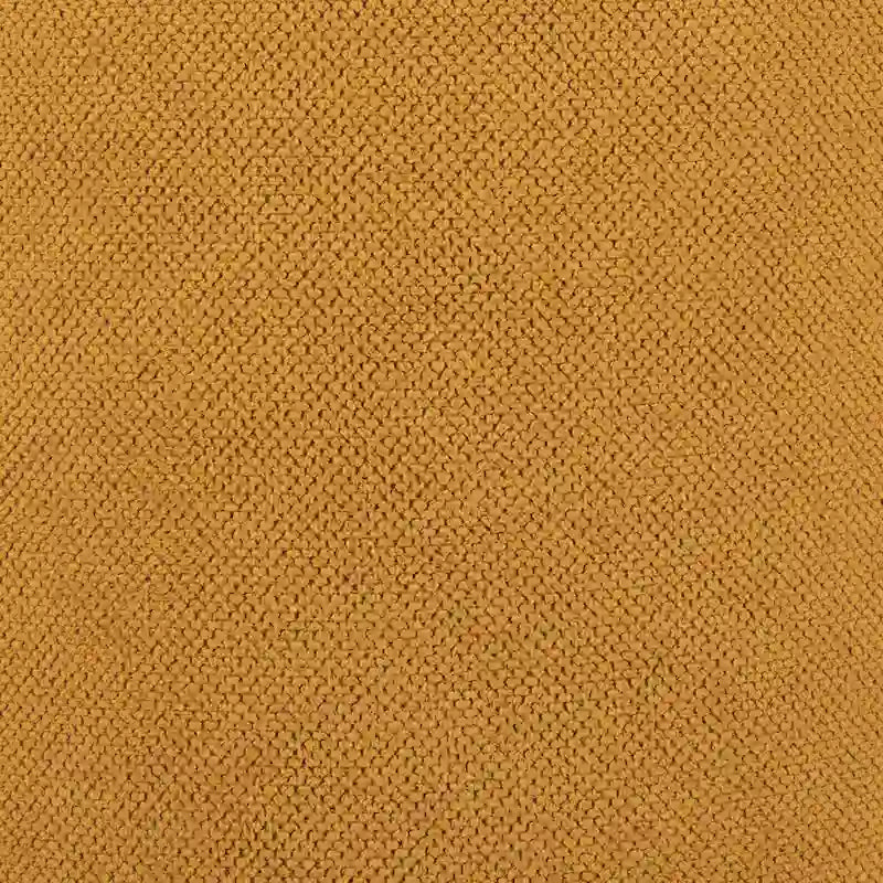 Pouf in tessuto giallo con base in legno massello