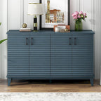 4-Door Sideboard with Adjustable Shelves and Metal Handles