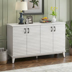 4-Door Sideboard with Adjustable Shelves and Metal Handles