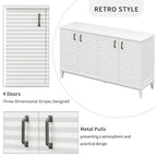 4-Door Sideboard with Adjustable Shelves and Metal Handles