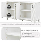 4-Door Sideboard with Adjustable Shelves and Metal Handles